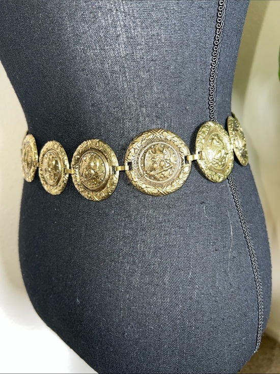 ESCADA Women’s Bronze American Eagle Anchor Stars Design Vintage Concho Belt main image 9